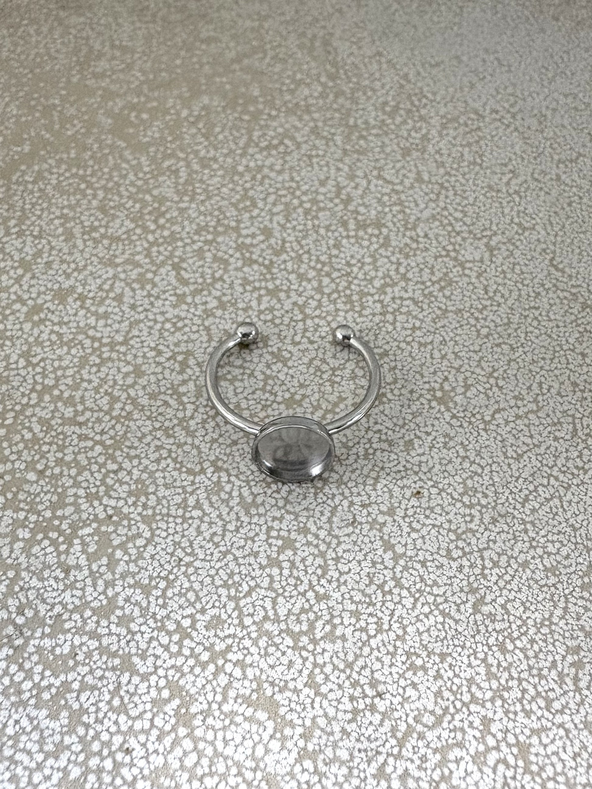 perlesetcreationbijoux - bague pour cabochon de 8 mm en acier inoxydable argenté