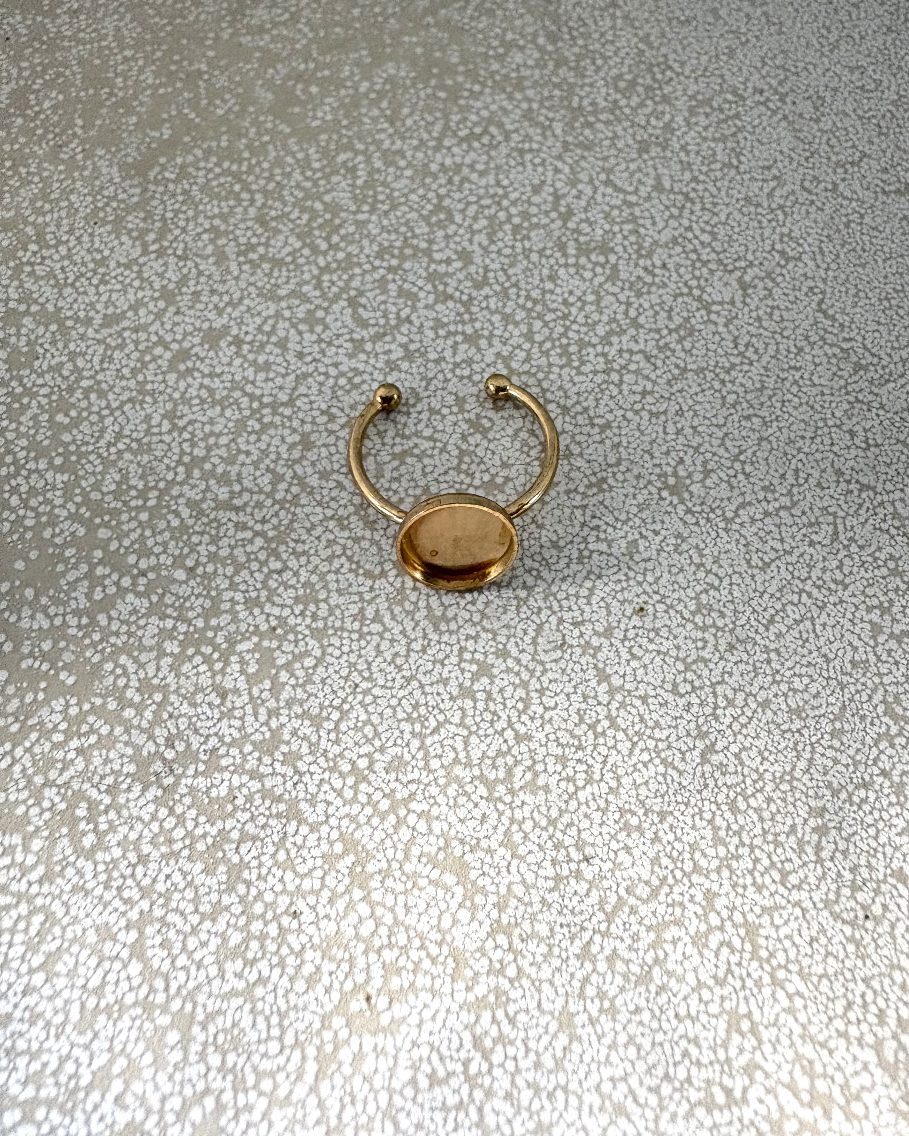 perlesetcreationbijoux - bague pour cabochon de 10 mm en acier inoxydable doré PVD