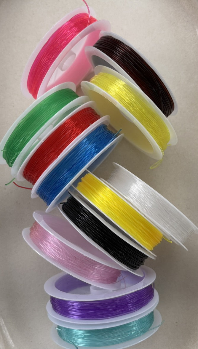 perlesetcreationbijoux - bobines fil élastique différentes couleurs 0,8 mm