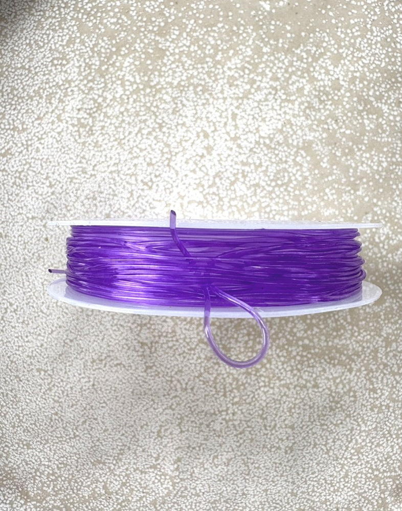 perlesetcreationbijoux - bobine fil élastique violet 0,8 mm