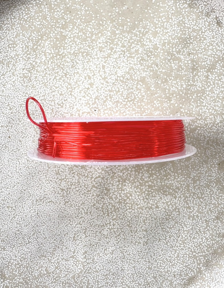 perlesetcreationbijoux - bobine fil élastique rouge 0,8 mm