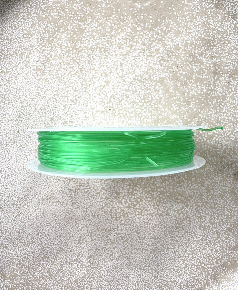 perlesetcreationbijoux - bobine fil élastique vert 0,8 mm