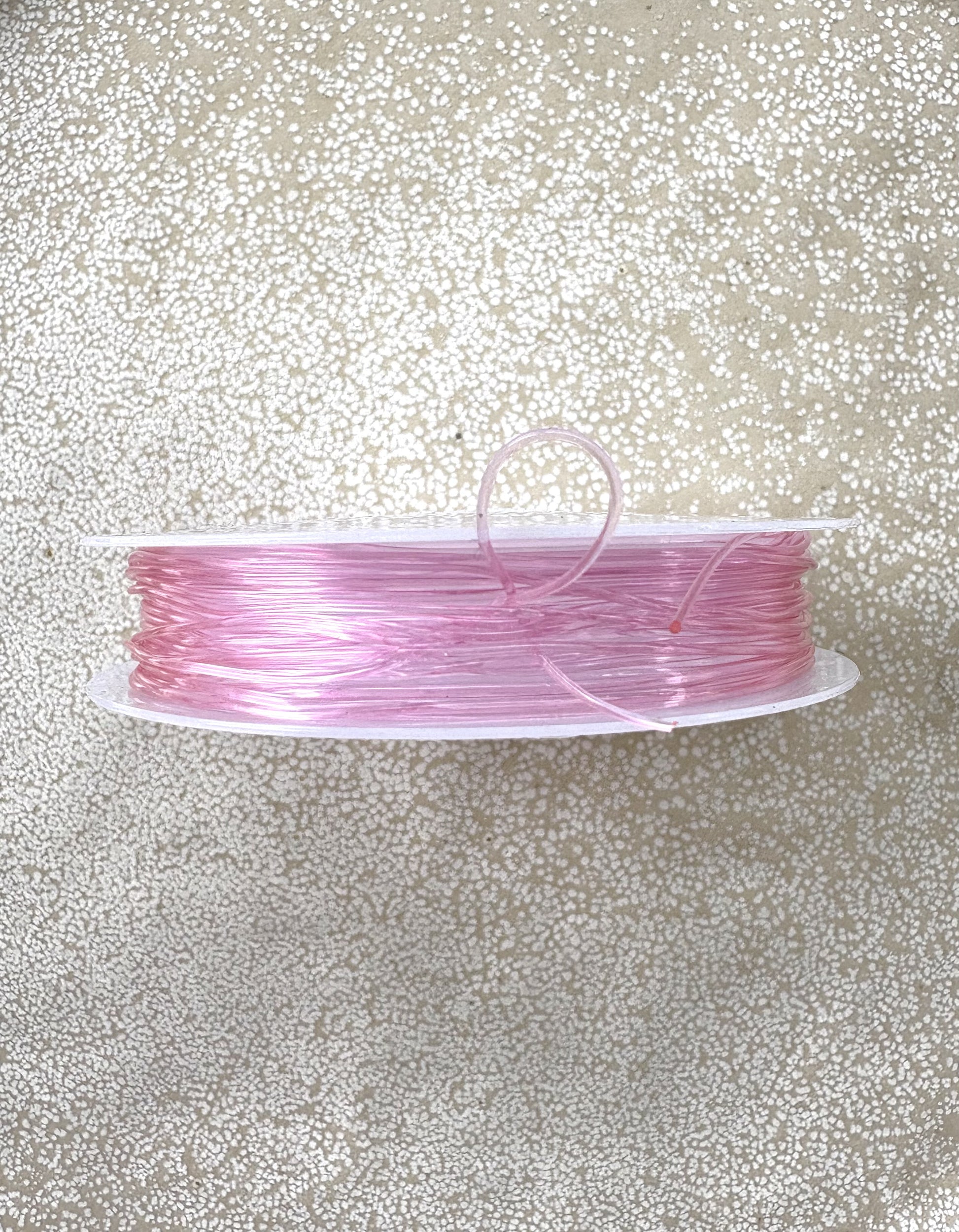 perlesetcreationbijoux - bobine fil élastique rose 0,8 mm