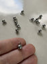 perlesetcreationbijoux - breloques boule en acier inoxydable argenté de 10x6 mm