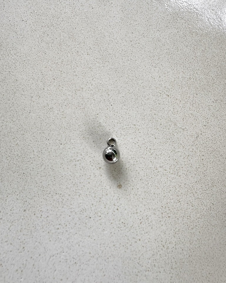 perlesetcreationbijoux - breloque boule en acier inoxydable argenté de 10x6 mm