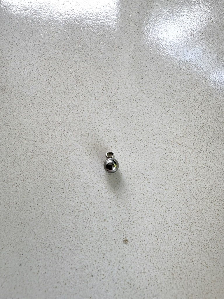 perlesetcreationbijoux - breloque boule en acier inoxydable argenté de 7,5x5 mm