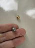 perlesetcreationbijoux - breloques boule texturée en acier inoxydable doré PVD et argenté de 11x8 mm
