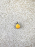 perlesetcreationbijoux - breloque boule émaillée jaune base en acier inoxydable 304 argenté de 8x6 mm