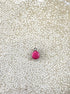 perlesetcreationbijoux - breloque boule émaillée rose fuchsia base en acier inoxydable 304 argenté de 8x6 mm