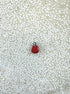 perlesetcreationbijoux - breloque boule émaillée rouge base en acier inoxydable 304 argenté de 8x6 mm