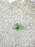 perlesetcreationbijoux - breloque boule émaillée verte base en acier inoxydable 304 argenté de 8x6 mm