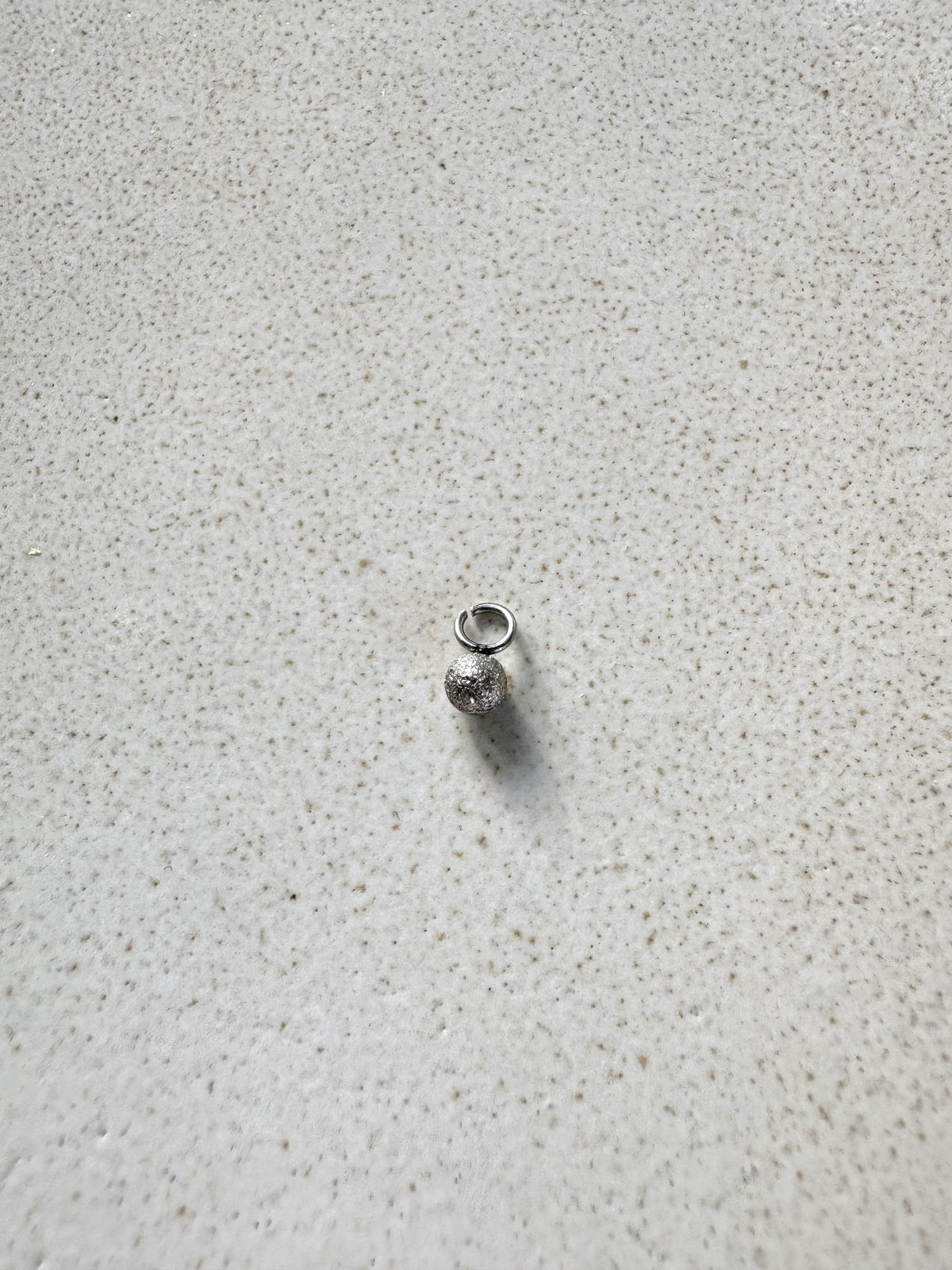 perlesetcreationbijoux - breloque boule pailletée acier inox 3 mm argenté 