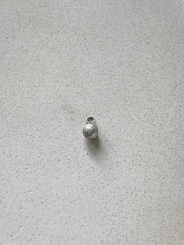 perlesetcreationbijoux - breloque boule pailletée acier inox 5 mm argenté 