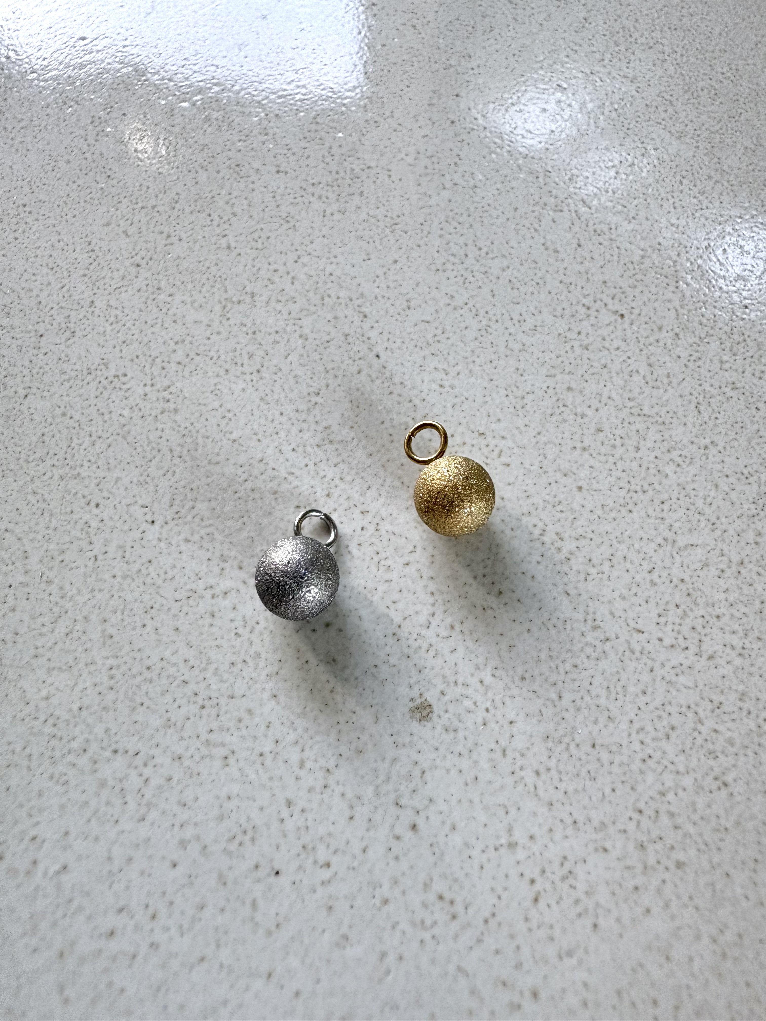perlesetcreationbijoux - breloques boules pailletées acier inox 6 mm argenté ou doré
