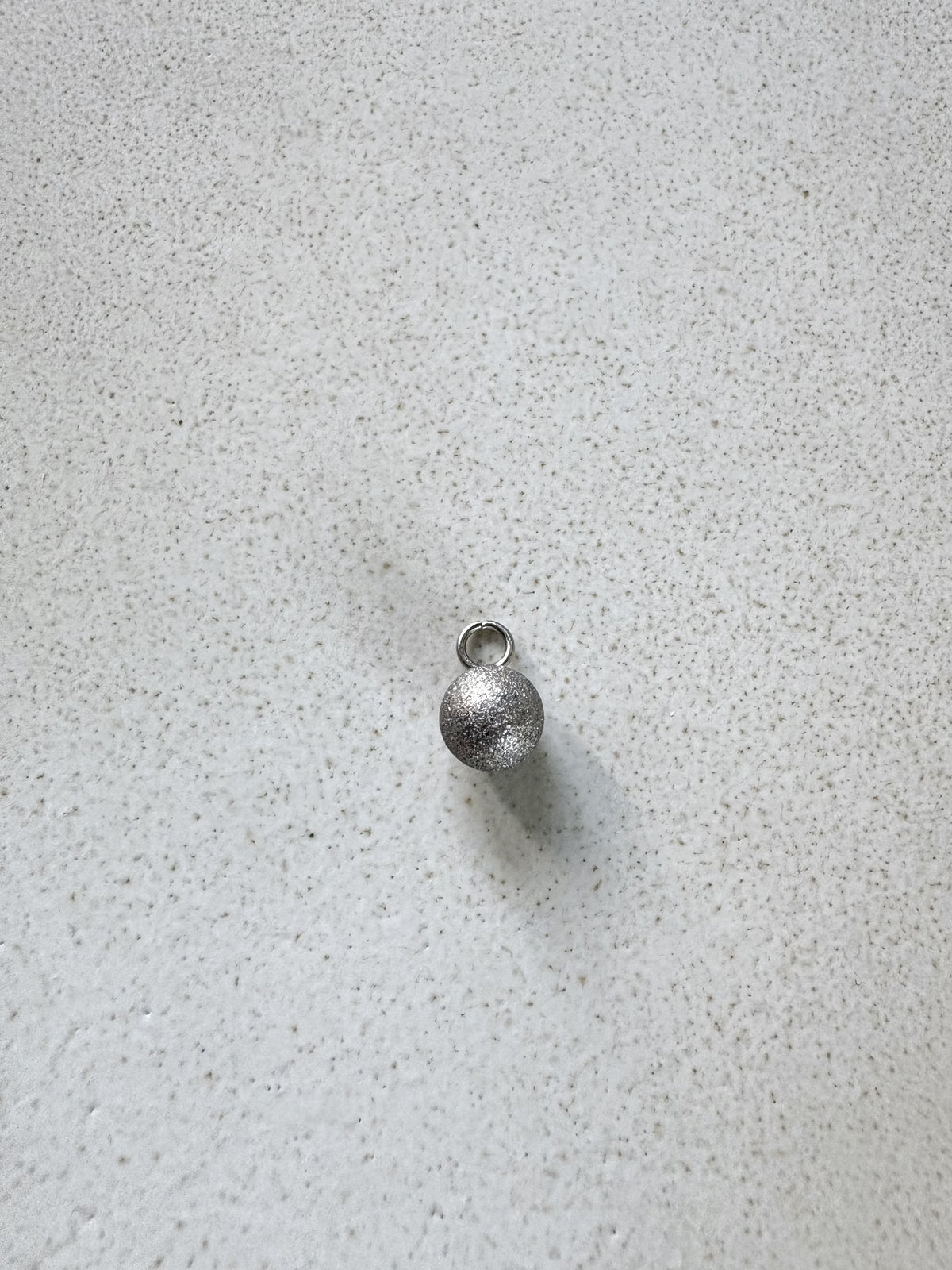 perlesetcreationbijoux - breloque boule pailletée acier inox 6 mm argenté 