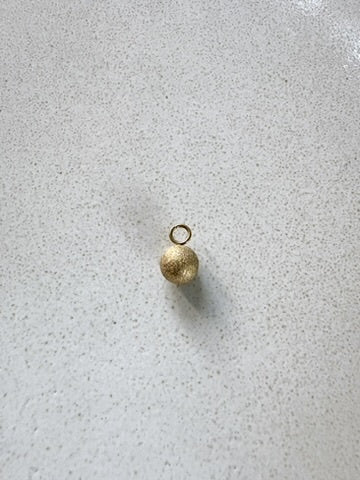 perlesetcreationbijoux - breloque boule pailletée acier inox 6 mm doré