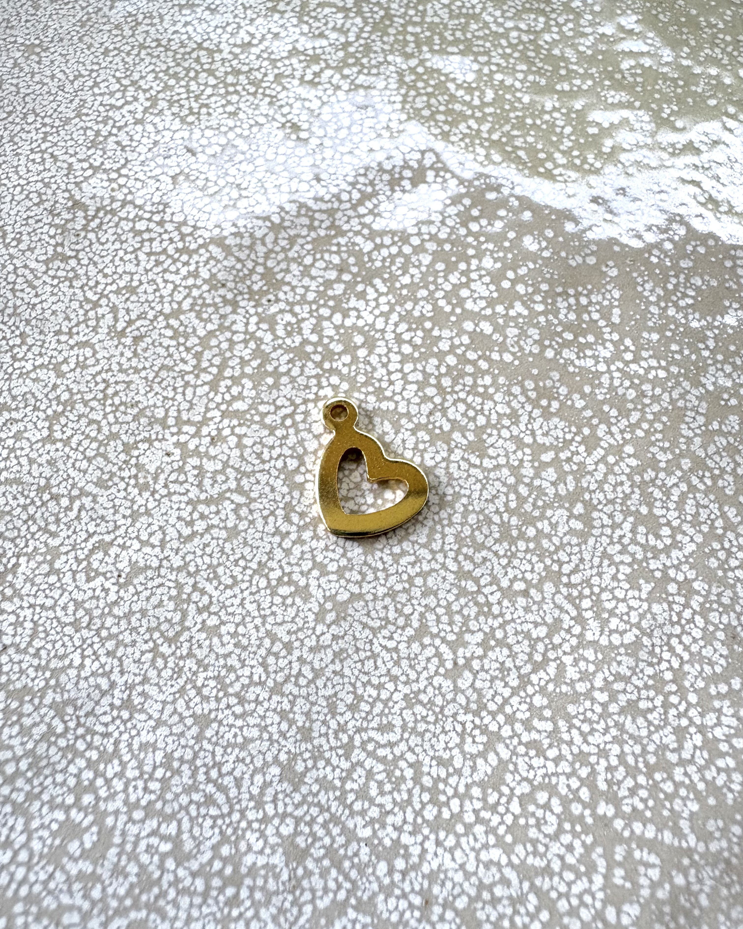 perlesetcreationbijoux - breloque coeur en acier inoxydable 304 de 10x14 mm doré