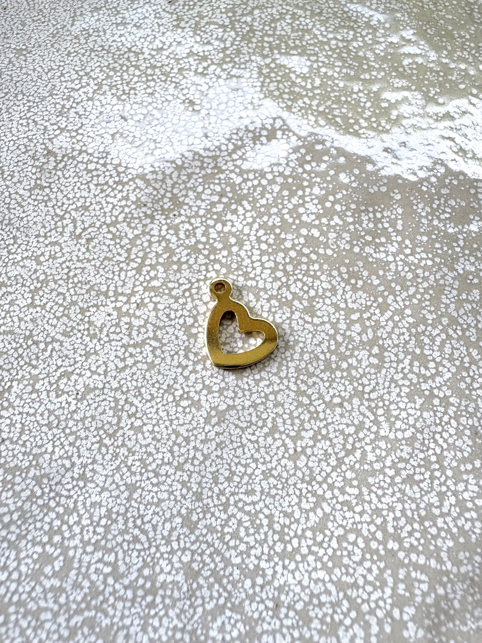 perlesetcreationbijoux - breloque coeur en acier inoxydable 304 de 10x14 mm doré