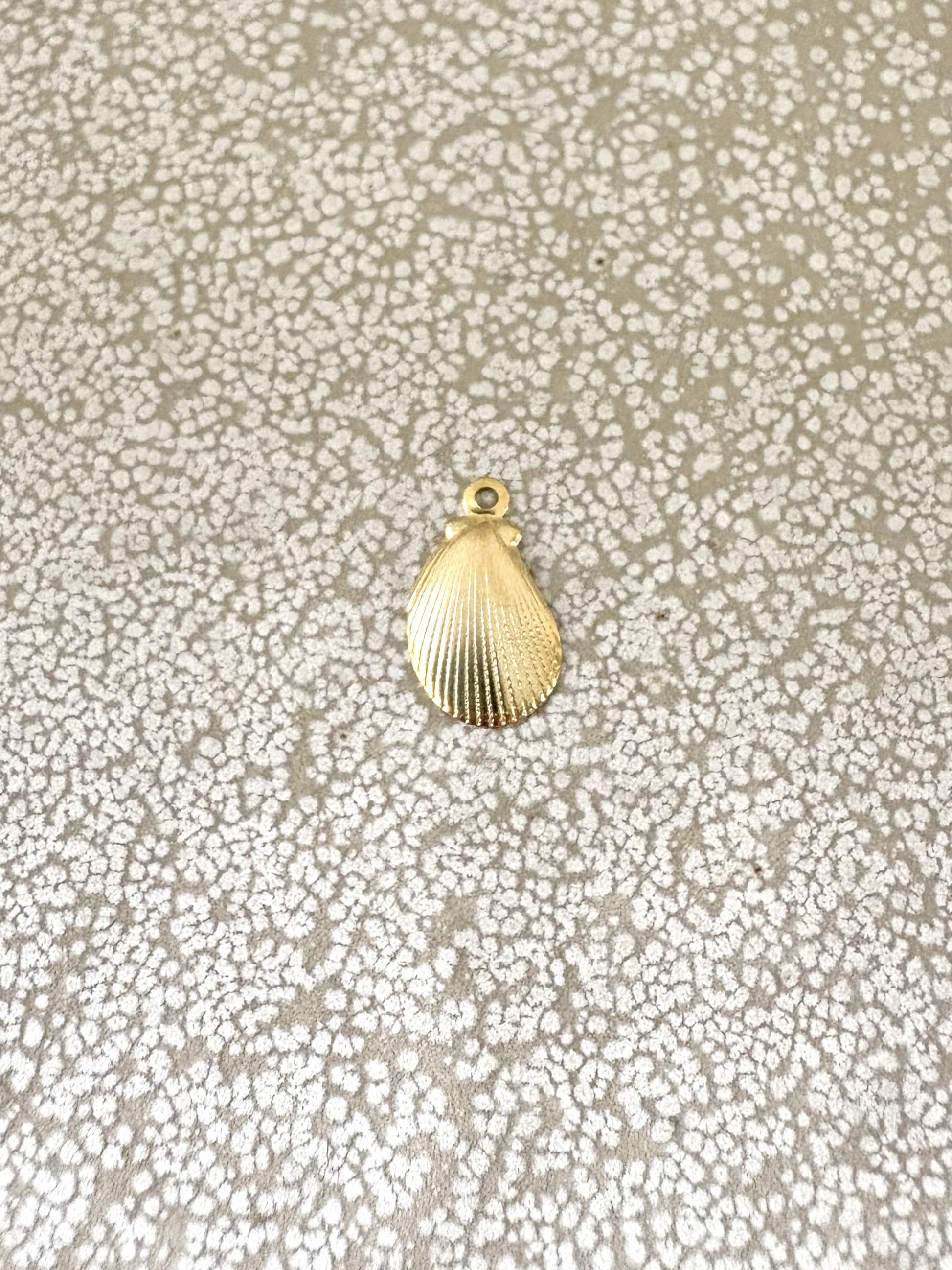 perlesetcreationbijoux - breloque coquillage en acier inoxydable 304 doré de 12x7 mm