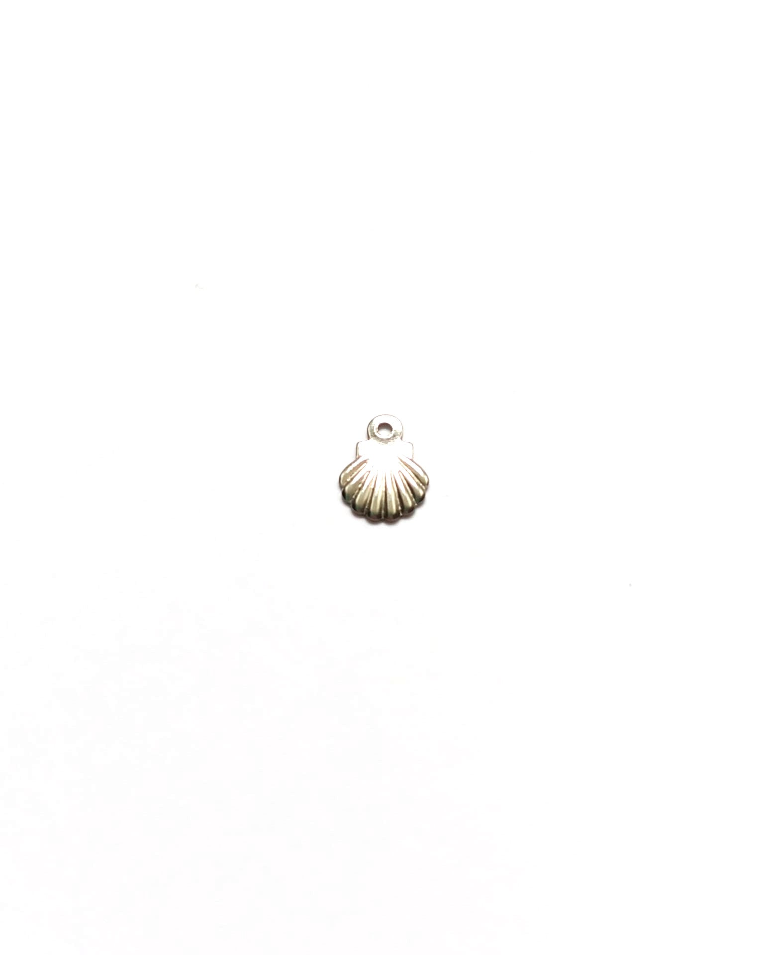 perlesetcreationbijoux - breloque coquillage en acier inoxydable argenté