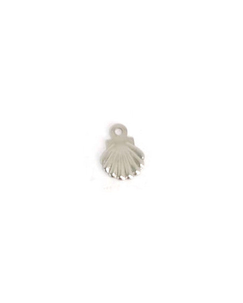 Breloque coquillage en acier inoxydable - 7x5 mm