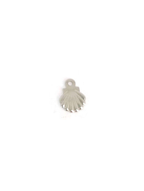 Breloque coquillage en acier inoxydable - 7x5 mm