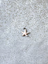 perlesetcreationbijoux - breloque émaillée étoile de mer, base en acier inoxydable 304 argenté de 10,5x10 mm, orange pâle à pois blancs