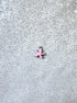 perlesetcreationbijoux - breloque émaillée étoile de mer, base en acier inoxydable 304 argenté de 10,5x10 mm, rose à pois blancs