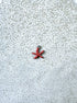perlesetcreationbijoux - breloque émaillée étoile de mer, base en acier inoxydable 304 argenté de 10,5x10 mm, rouge à pois blancs