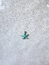 perlesetcreationbijoux - breloque émaillée étoile de mer, base en acier inoxydable 304 argenté de 10,5x10 mm, turquoise à pois blancs