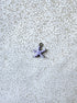 perlesetcreationbijoux - breloque émaillée étoile de mer, base en acier inoxydable 304 argenté de 10,5x10 mm, violette à pois blancs