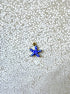 perlesetcreationbijoux - breloque émaillée étoile de mer, base en acier inoxydable 304 doré de 10,5x10 mm, bleue à pois blancs