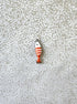 perlesetcreationbijoux - breloque émaillée poisson en acier inoxydable 304 argenté de 18x5 mm orange et blanc