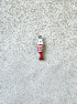 perlesetcreationbijoux - breloque émaillée poisson en acier inoxydable 304 argenté de 18x5 mm rouge et blanc