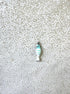 perlesetcreationbijoux - breloque émaillée poisson en acier inoxydable 304 argenté de 18x5 mm turquoise et blanc