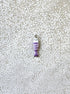 perlesetcreationbijoux - breloque émaillée poisson en acier inoxydable 304 argenté de 18x5 mm violet et blanc
