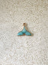 perlesetcreationbijoux - breloque émaillée queue de baleine base en métal doré de 15x17 mm turquoise