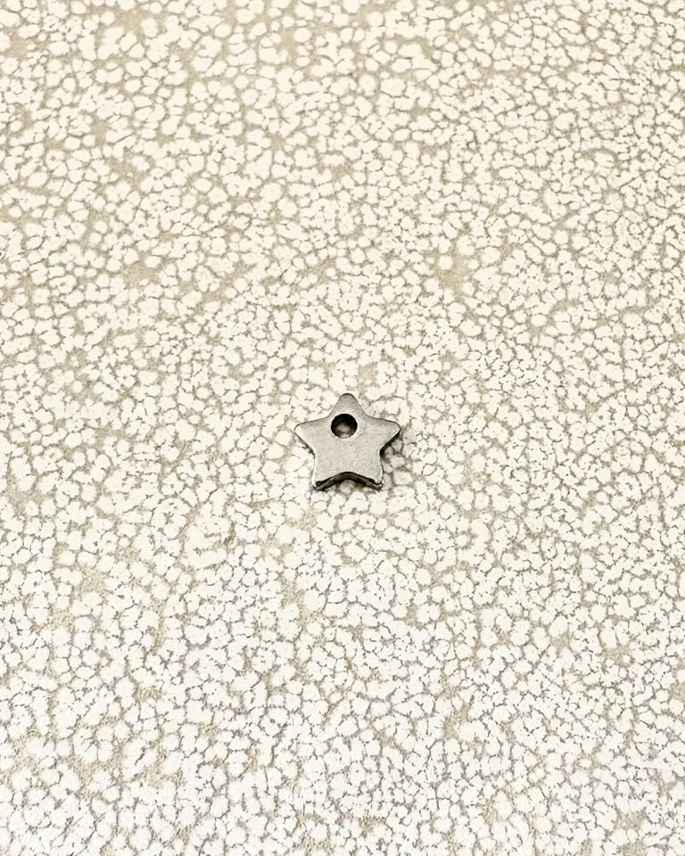 perlesetcreationbijoux - breloque étoile en acier inoxydable 304 argenté de 6 mm