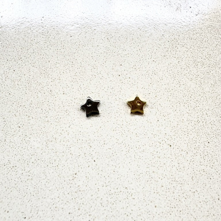 perlesetcreationbijoux - breloques étoile en acier inoxydable 304 argenté et doré de 6 mm