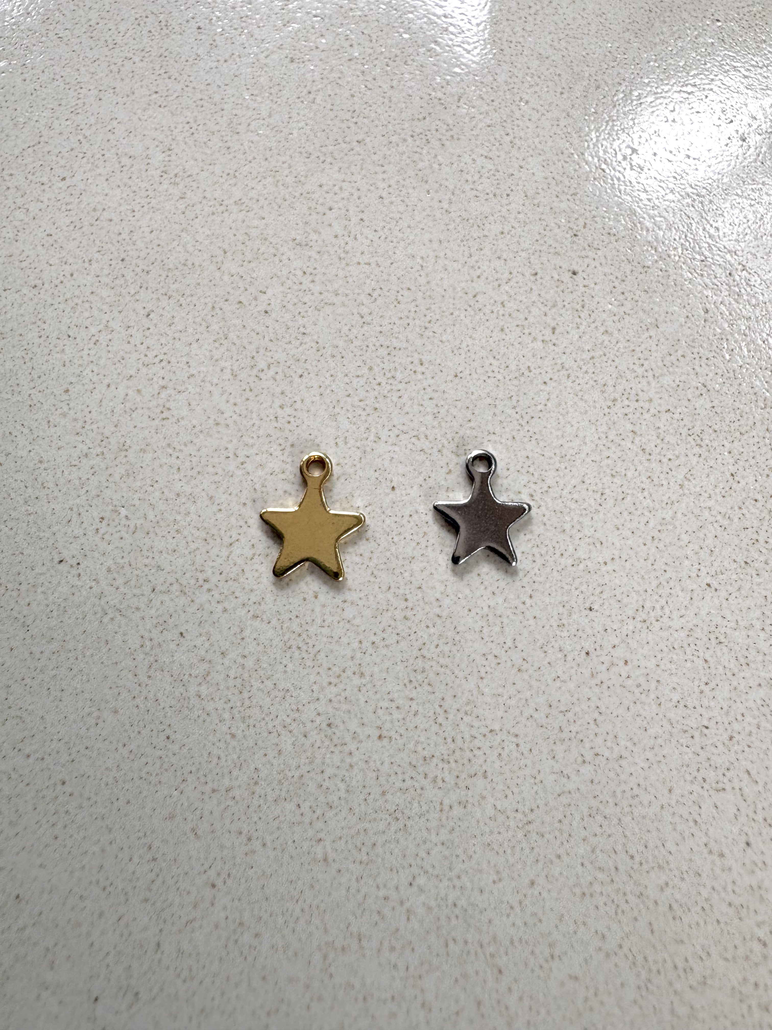 perlesetcreationbijoux - breloques étoile en acier inoxydable 10x8 mm doré et argenté