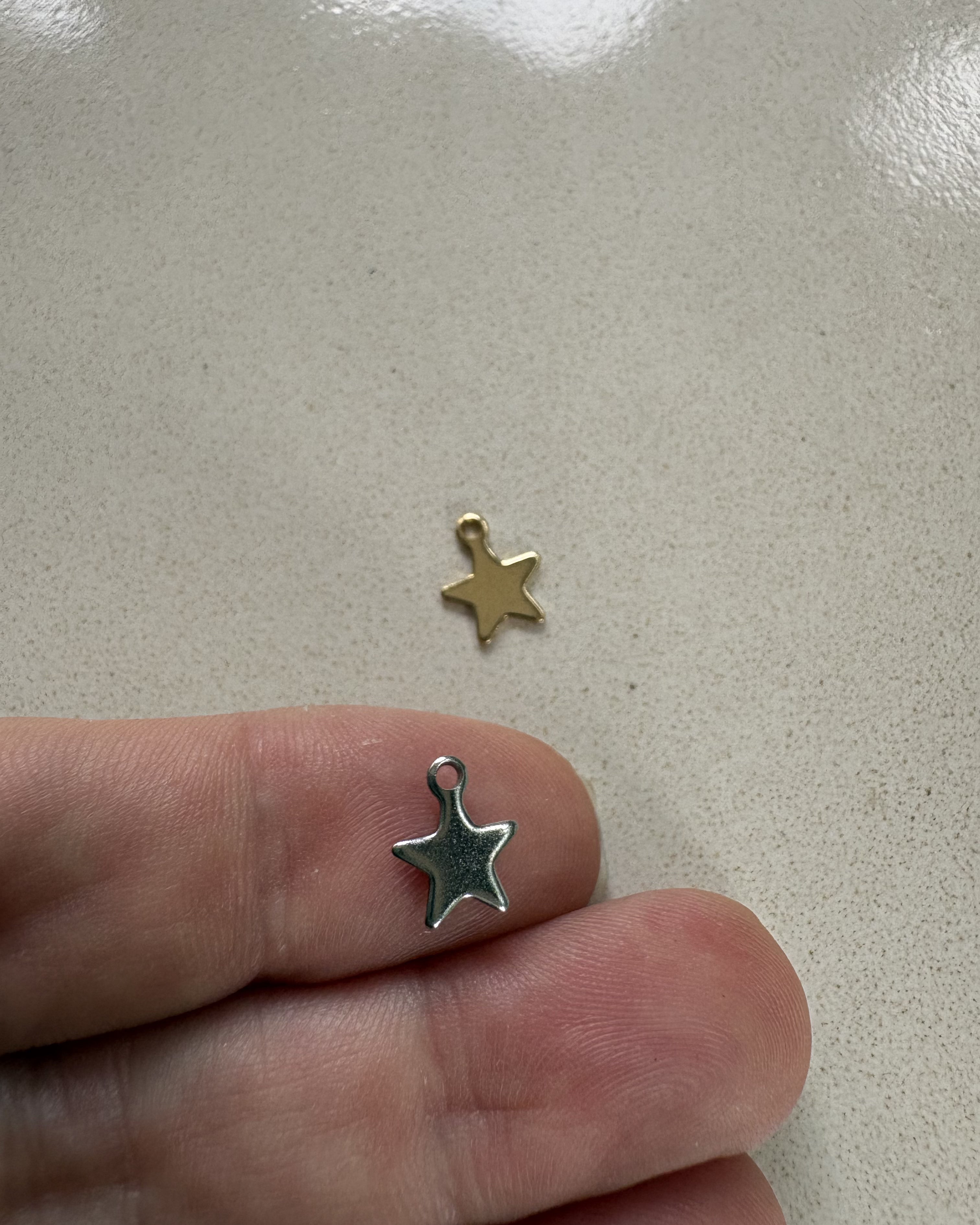 perlesetcreationbijoux - breloques étoile en acier inoxydable 10x8 mm doré et argenté