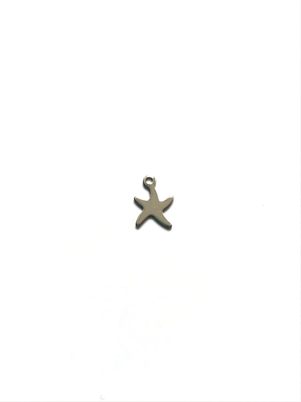perlesetcreationbijoux - breloque étoile de mer en acier inoxydable argenté