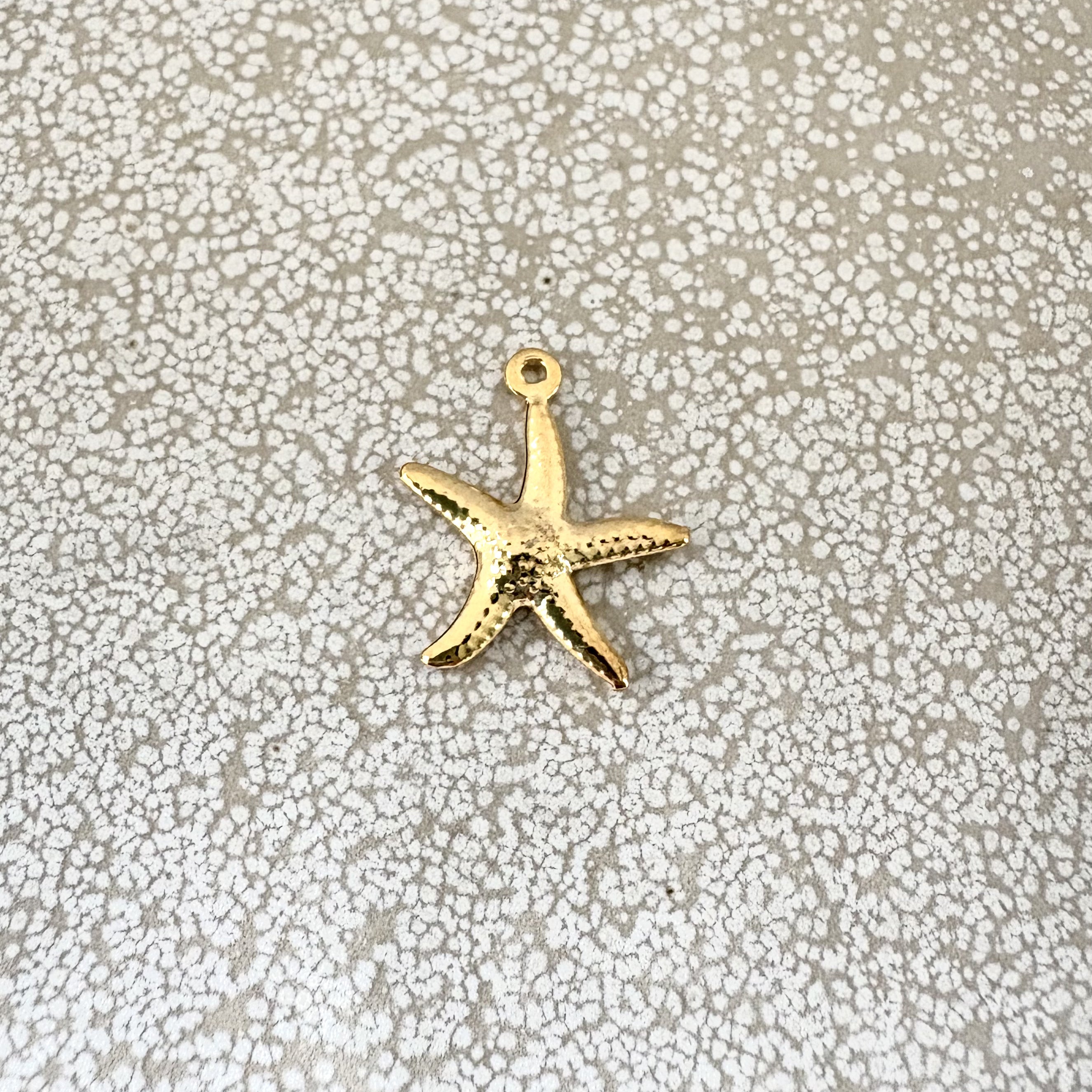 perlesetcreationbijoux - breloque étoile de mer en acier inoxydable doré de 17x15 mm