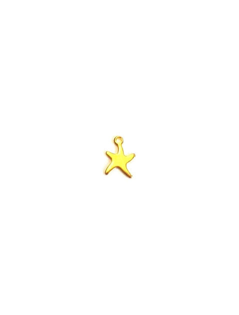 Breloque étoile de mer en acier inoxydable doré - 11x9 mm