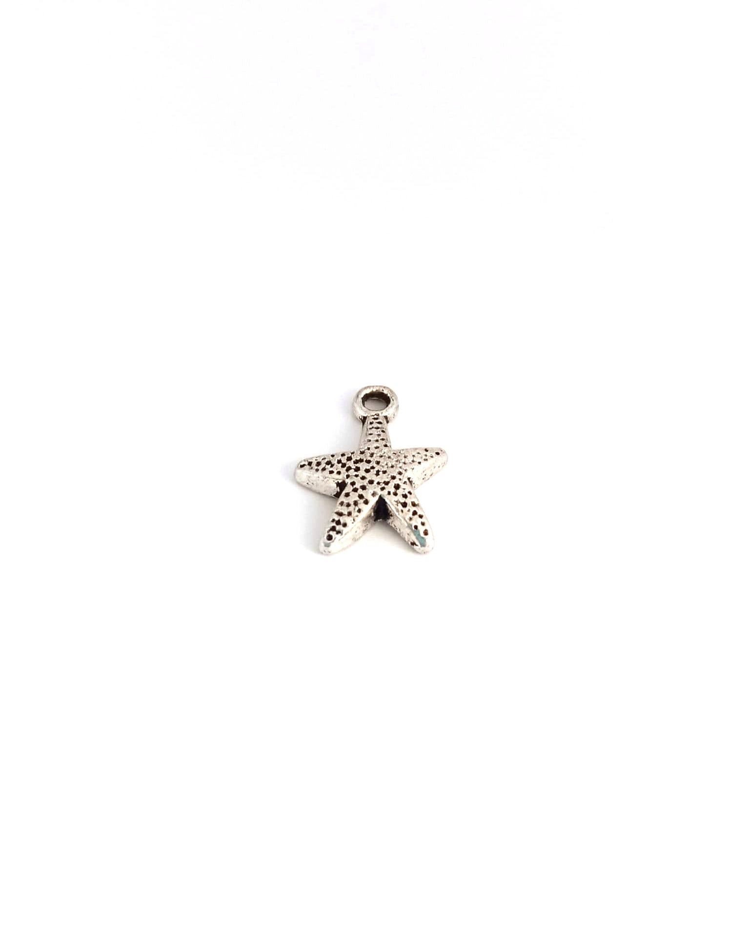 Breloque étoile de mer en métal argenté - 16x12 mm