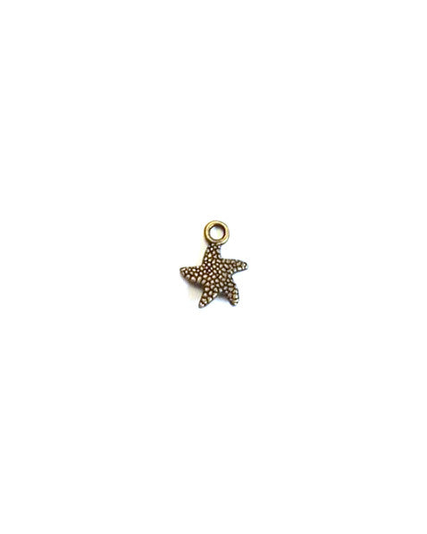 Breloque étoile de mer en métal bronze - 16x12 mm