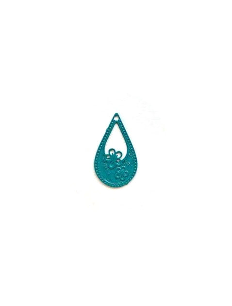 Breloque filigrane goutte - 17x10 mm