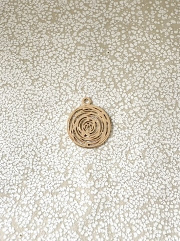 perlesetcreationbijoux - breloque filigrane ronde en laiton de 1(x12 mm dorée