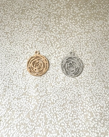 perlesetcreationbijoux - breloques filigranes rondes en laiton de 1(x12 mm argentée et dorée