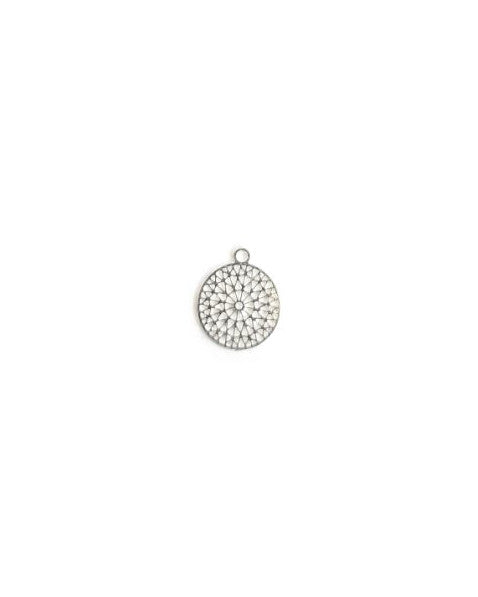 Breloque filigrane ronde - 12x10 mm